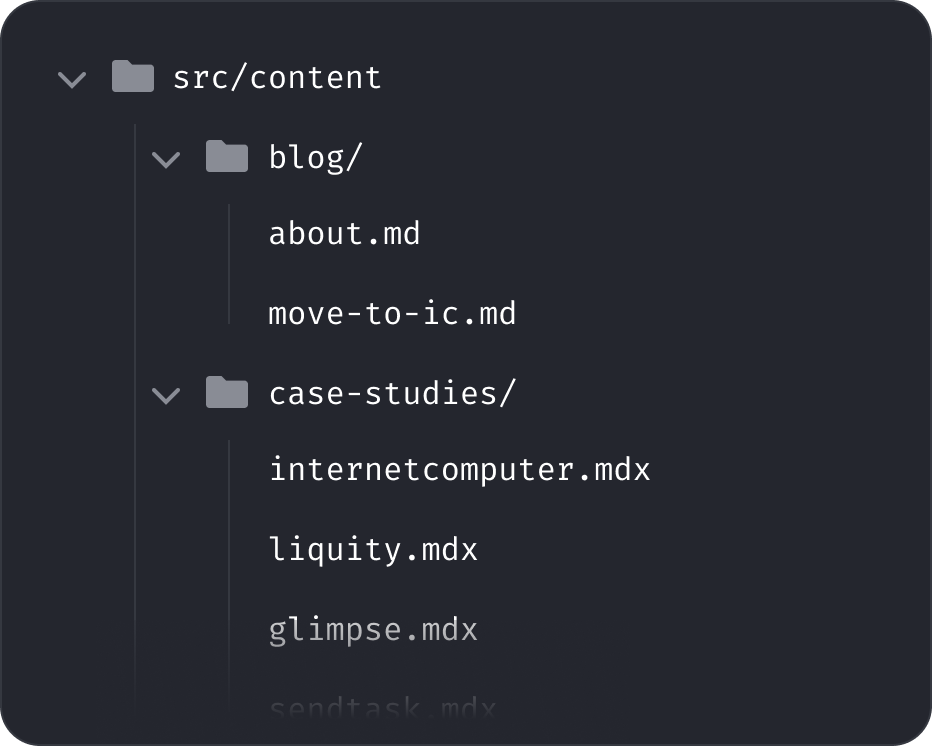 Astro project structure for a content-driven portfolio site
