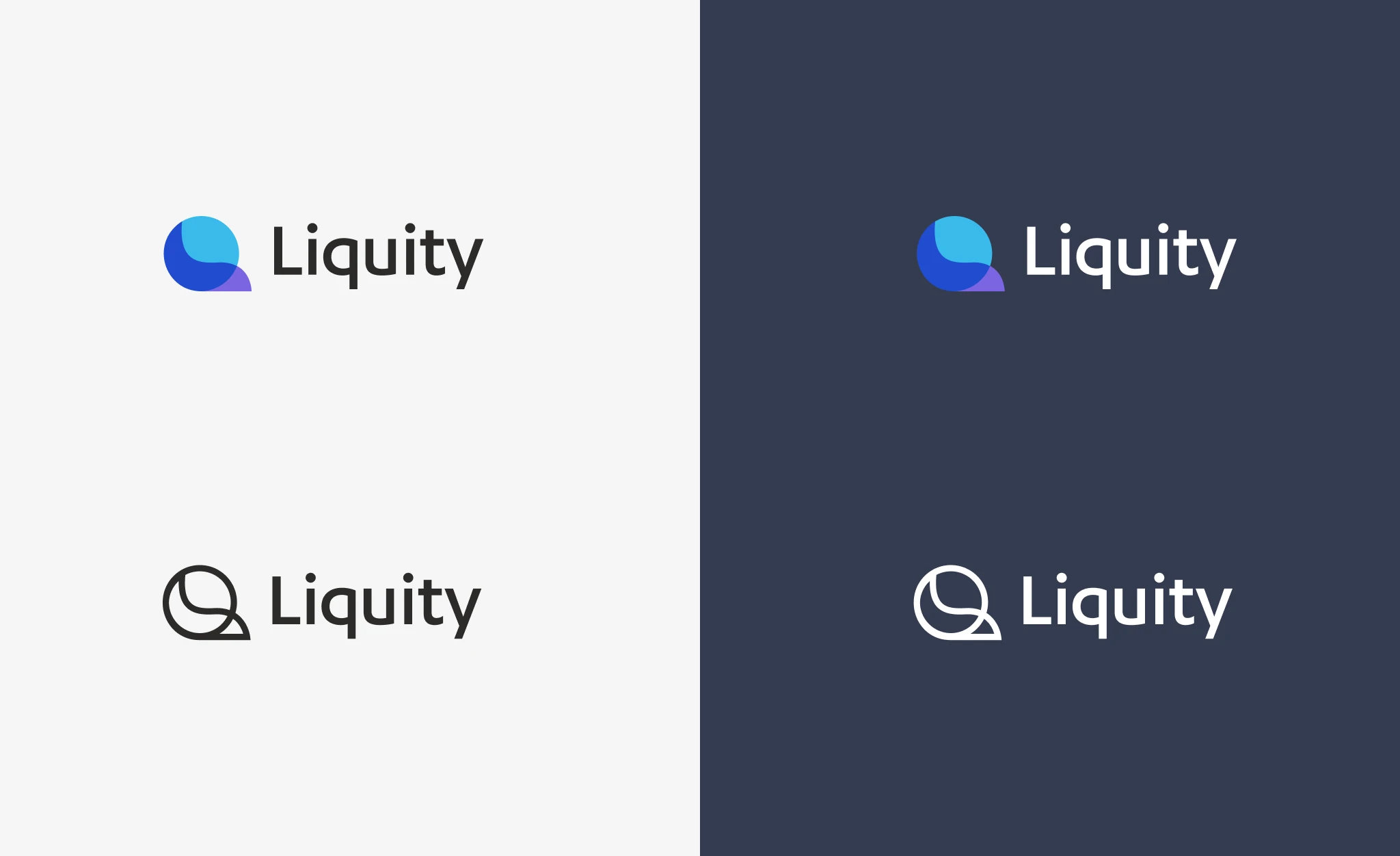 Liquity logo design featuring geometric shapes and modern typography in DeFi branding style